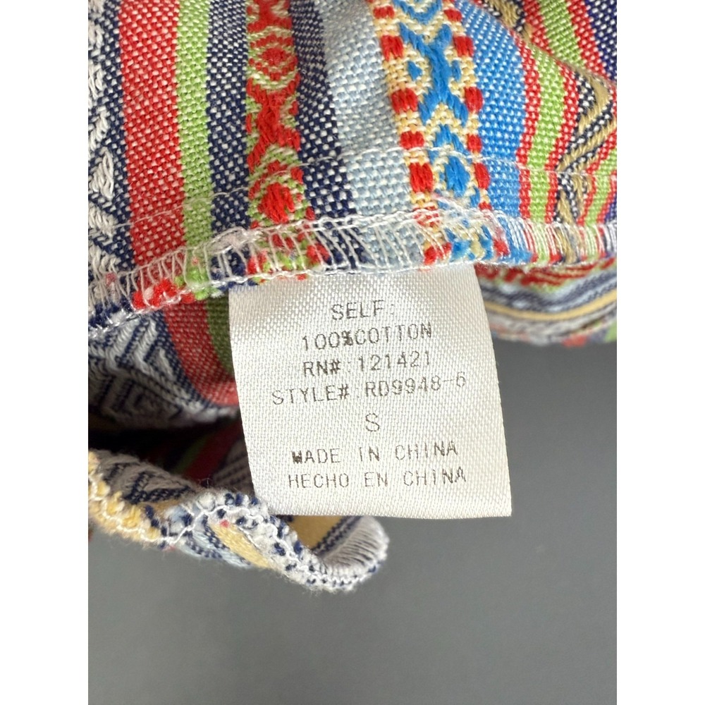 Ellison Women's Size Small Multicolored Stripe Tunic Mini Shift Dress Boho 90s - Picture 5 of 7